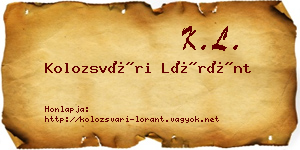 Kolozsvári Lóránt névjegykártya